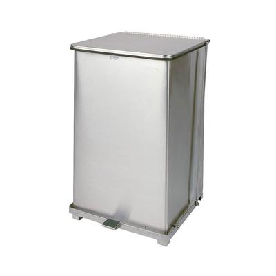Rubbermaid FGST40SSPL 25 gal Square Metal Step Trash Can, 19"L x 19"W x 30"H, Stainless, 40 Gallon, Silver