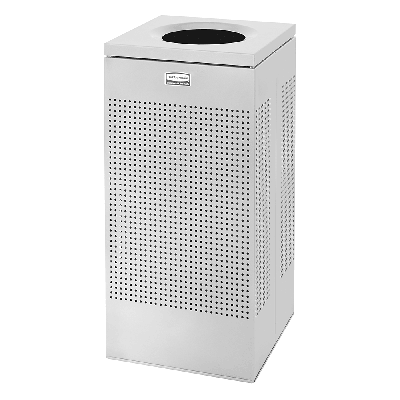 Rubbermaid FGSC14EPLSM 16 gal Indoor Decorative Trash Can - Metal, Silver, 16 Gallon, Square
