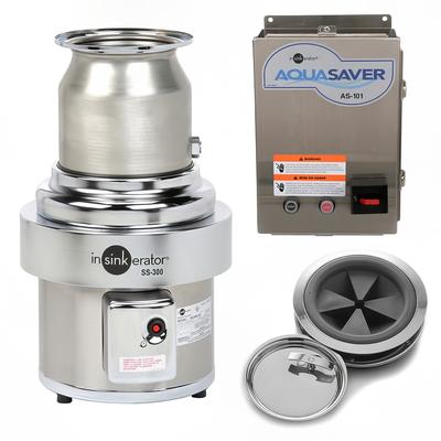 InSinkErator SS-300-7-AS101 Disposer Package w/ #7 Adapter & AS101 Panel, 3 HP, 208v/3ph, Stainless Steel