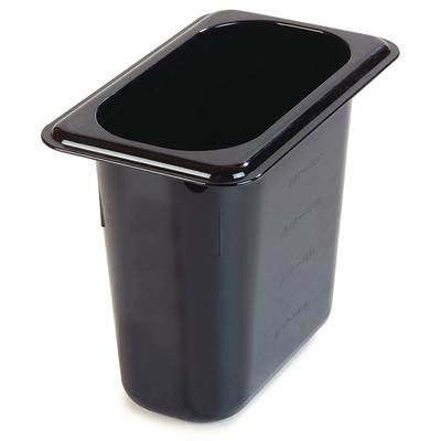 Carlisle 3088803 6"D Ninth Size High Temp Food Pan, High-Heat Plastic, 6" Deep, Black