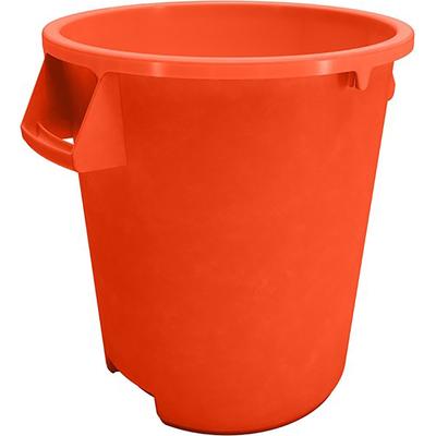 Carlisle 84101024 Bronco 10 gallon Commercial Trash Can - Plastic, Round, Food Rated, Orange