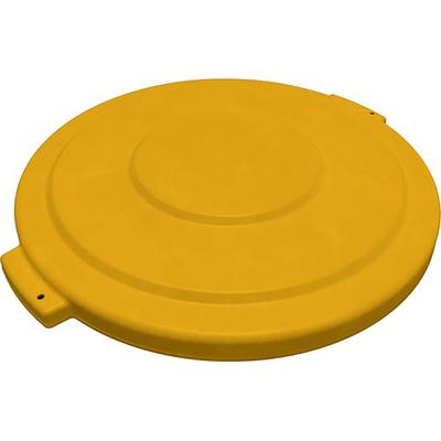Carlisle 84104504 Bronco Round Flat Top Lid for 44 gal Trash Can - Plastic, Yellow