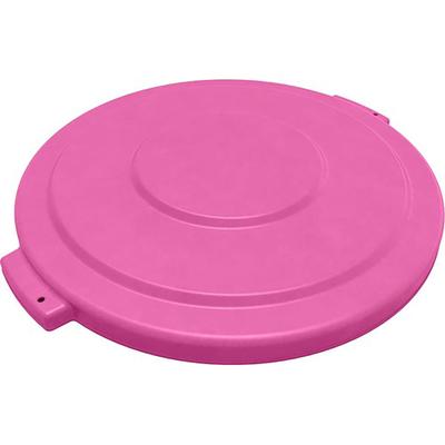 Carlisle 84104526 Round Flat Top Lid for 44 gal Trash Can - Plastic, Pink