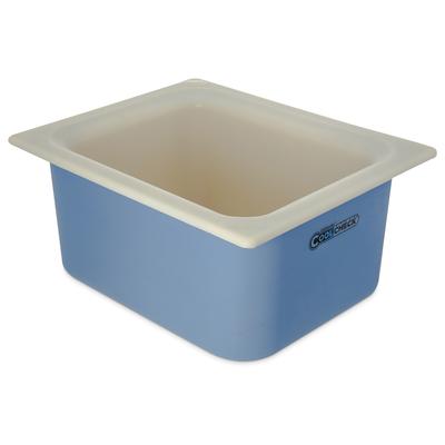 Carlisle CM1101C1402 Half Size Coldmaster Coolcheck Food Pan, 6" Deep, 6 qt Capacity, White/Blue, 1/2 Size, Color Changing Technology