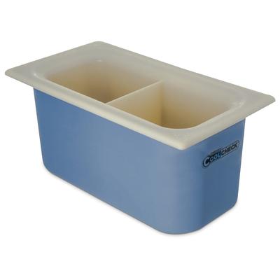 Carlisle CM1103C1402 1/3 Size Coldmaster Coolcheck Food Pan - Plastic, White/Blue