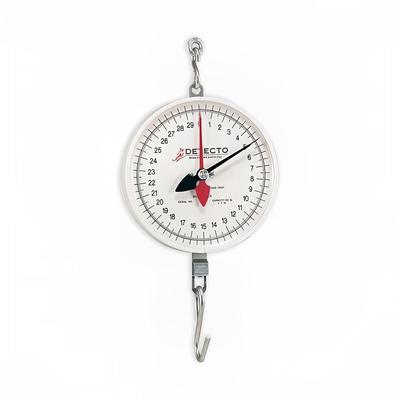 Detecto MCS-20H Plated S-Hook Hanging Scale w/ 8" Dial, 2 Revolution, 20 lb, Black