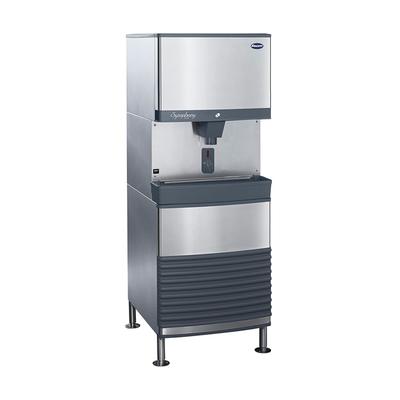 Follett 110FB414A-SI 425 lb Freestanding Nugget Ice Dispenser for Commercial Ice Machines - 90 lb Storage, Cup Fill, 115v, Chewblet Ice, 425-lb. Daily Production, Stainless Steel