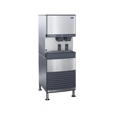 Follett 25FB414W-S 380 lb Freestanding Water & Nugget Ice Dispenser for Commercial Ice Machines - 25 lb Storage, Cup Fill, 115v, 425 lb. Daily Production, Infrared SensorSAFE, Stainless Steel