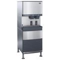Follett 50FB425A-S Symphony Plus 425 lb Floor Model Nugget Ice & Water Dispenser for Commercial Ice Machines - 50 lb Storage, Cup Fill, 115v, Nugget-Style, Stainless Steel