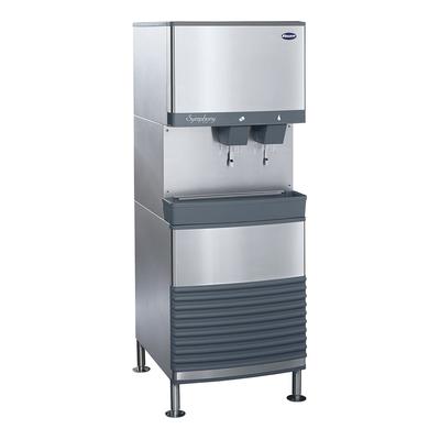 Follett 50FB425W-L Symphony Plus 425 lb Freestanding Nugget Ice & Water Dispenser for Commercial Ice Machines - 50 lb Storage, Cup Fill, 115v, Water Cooled, Stainless Steel