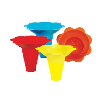 Paragon 6504 12 oz Snow Cone Flower Drip Tray Cups - Plastic, Assorted Colors