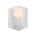 Sterno 80144 Kelly Candle Lamp - 2 7/8"L x 2 7/8"W x 4"H, Glass, Frost, White