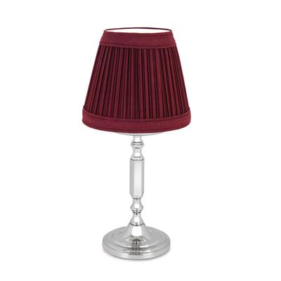 Sterno 80422 La Rue Candle Lamp - 3 11/32"D x 10 1/2"H, Marlowe Wine/Silver Base, Red