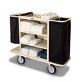 Forbes Industries 2104 Housekeeping Cart w/ (3) Shelves & (2) Bag Handles - 30"L x 19"W x 36"H, Steel, Black