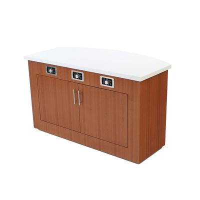 Forbes Industries 5210-5-C1 60" Mobile Induction Table w/ 1 Center Cooking Unit - Glass Cook Top, 120v, Stainless Steel