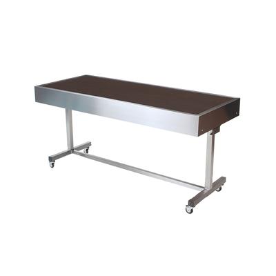 Forbes Industries 5220-8-H1 96" Mobile Induction Table w/ (1) Center Holding/Warming Unit - Glass Cook Top, 120v, Stainless Steel