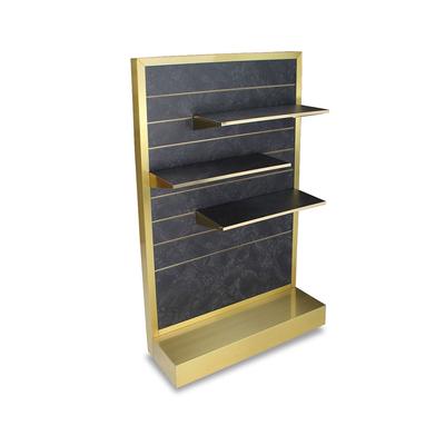 Forbes Industries 6563 Mobile Display Tower w/ 3 Laminate Shelves & Stainless Steel Frame - 48"L x 20"W x 78"H, Black