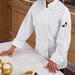 Ritz RZEC8M Chef's Coat w/ Long Sleeves - Poly/Cotton, White, Medium