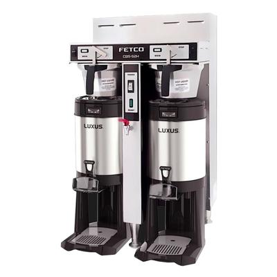Fetco CBS-52H-20 Handle Operated High Volume Thermal Coffee Maker - Automatic, 40 gal/hr, 120/208-240v, Silver