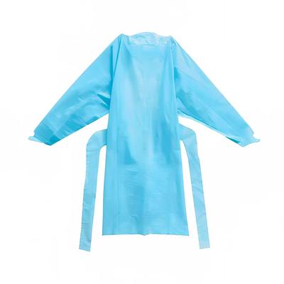 Strong 5221 Cover Gown w/ Tie Back & Thumb Loops - Polyethylene, Blue, Universal