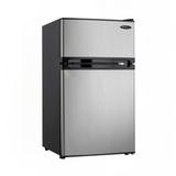 Danby DCR031B1BSLDD 3.1 cu ft Compact Refrigerator & Freezer w/ Solid Doors - Black/Stainless, 115v, Silver