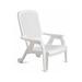 Grosfillex 47658004 Bahia Outdoor Stackable Armchair w/ Pull Out Footrest - Resin, White, Pull-Out Footrest