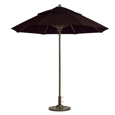 Grosfillex 98301731 7 1/2 ft Round Top Windmaster Umbrella - Black Fabric, Aluminum Pole