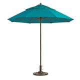 Grosfillex 98324131 7 1/2 ft Round Top Windmaster Umbrella - Turquoise Fabric, Aluminum Pole, Blue