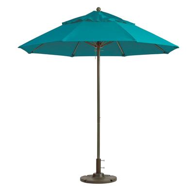 Grosfillex 98324131 7 1/2 ft Round Top Windmaster Umbrella - Turquoise Fabric, Aluminum Pole, Blue
