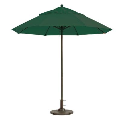 Grosfillex 98382031 7 1/2 ft Round Top Windmaster Umbrella - Forest Green Fabric, Aluminum Pole