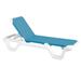 Grosfillex US404194 Marina Outdoor Chaise w/ Adjustable Back - Sky Blue Fabric w/ White Resin Frame, UV Resistant