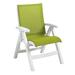 Grosfillex UT093004 Jamaica Beach Outdoor Folding Sling Chair - Green Fabric w/ White Frame, Fern Green, Stackable