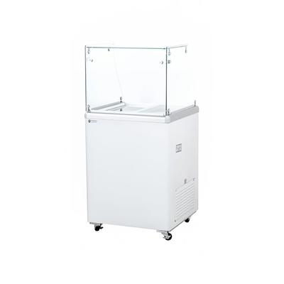 Excellence Industries EDC-4HC 24 3/4" Stand Alone Ice Cream Dipping Cabinet w/ 3 Tub Capacity - White, 115v