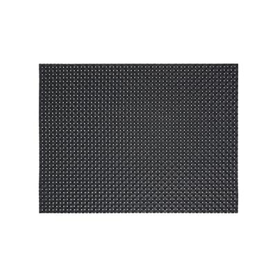 Front of the House XPM035BKV83 Rectangular Metroweave Woven Vinyl Placemat - 16" x 12", Black