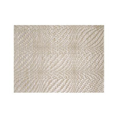 Front of the House XPM104PLV83 Rectangular Metroweave Woven Vinyl Placemat - 16" x 12", Pearl, Multi-Colored