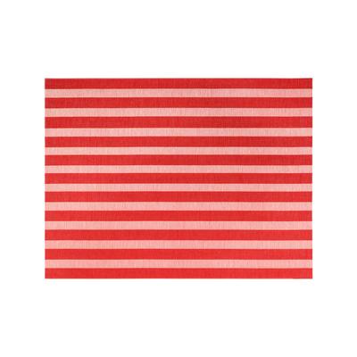 Front of the House XPM109RDV83 Rectangular Metroweave Woven Vinyl Placemat - 16" x 12", Coral, Red