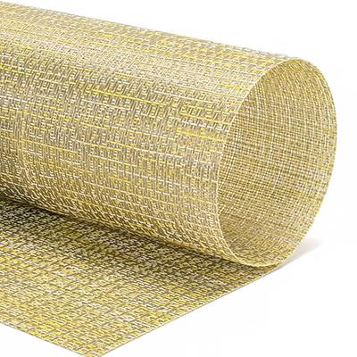 Front of the House XPM131YEV83 Rectangular Metroweave Woven Vinyl Placemat - 16" x 12", Citrus, Yellow