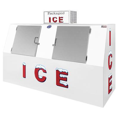 Leer L075SCSP 96" Outdoor Slanted Ice Merchandiser w/ (185) 10 lb Bag Capacity - Solid Doors, 115v, White