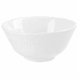 Churchill WHBALB451 10 oz Round Bamboo Rice Bowl - Ceramic, White