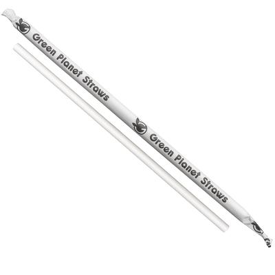 LK Packaging GPSJ775 7 3/4" Wrapped Jumbo Paper Straw, White