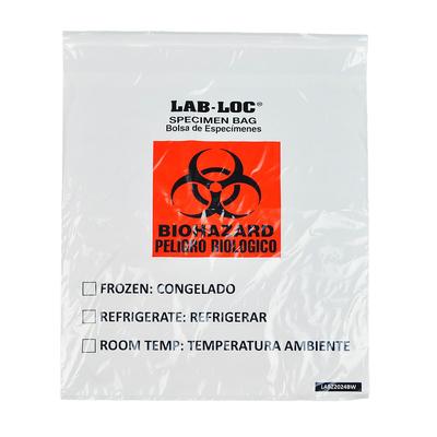 LK Packaging LABZ2024BW Lab-Loc Specimen Bags - 20" x 24", White, 2 mil