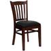 Flash Furniture XU-DGW0008VRT-MAH-BLKV-GG Hercules Series Restaurant Chair w/ Vertical Slat Back & Black Vinyl Seat - Beechwood, Mahogany Finish