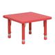Flash Furniture YU-YCX-002-2-SQR-TBL-RED-GG 24" Square Preschool Activity Table - Plastic Top, Red