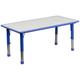 Flash Furniture YU-YCY-060-RECT-TBL-BLUE-GG Rectangular Preschool Activity Table - 47 1/4"L x 23 5/8"W, Plastic Top, Blue/Gray
