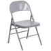 Flash Furniture HF3-MC-309AS-GY-GG Folding Chair w/ Gray Metal Back & Seat - Steel Frame, Gray, Triple Braced, Double Hinged