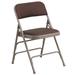 Flash Furniture AW-MC309AF-BRN-GG Folding Chair w/ Brown Patterned Fabric Back & Seat - Steel Frame, Beige, Double Hinged