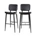 Flash Furniture AY-S01-BK-GG Commercial Bar Stool w/ Black LeatherSoft Upholstered Back & Seat, Black