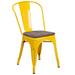 Flash Furniture CH-31230-YL-WD-GG Stacking Side Chair w/ Vertical Slat Back & Wood Seat - Steel, Yellow