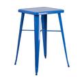 Flash Furniture CH-31330-BL-GG 23 3/4" Square Bar Height Table - Blue Steel Top, Steel Base
