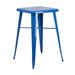 Flash Furniture CH-31330-BL-GG 23 3/4" Square Bar Height Table - Blue Steel Top, Steel Base
